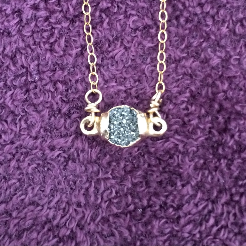 Rhonda Rhodes double strand, druzy quartz necklace